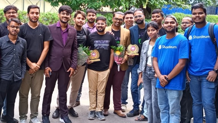 Web3 Jharkhand core team members including founder Subham Surana and leadership team at community meetup